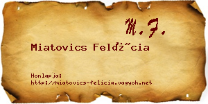 Miatovics Felícia névjegykártya